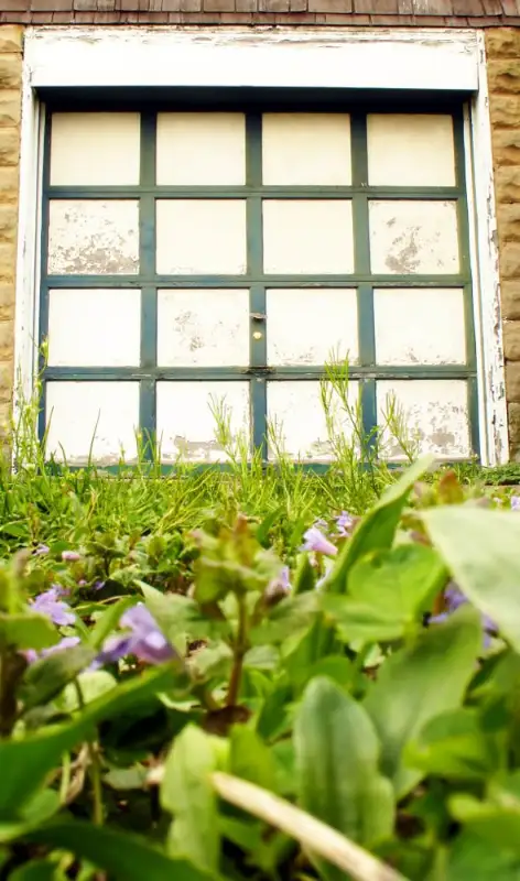 Old fancy garage door still in use today