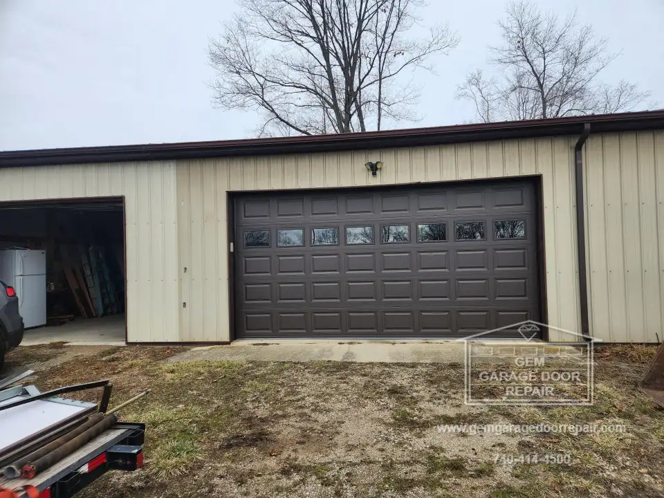 Outbuilding Upgrade: Brown Door with Windows (Photo 2)