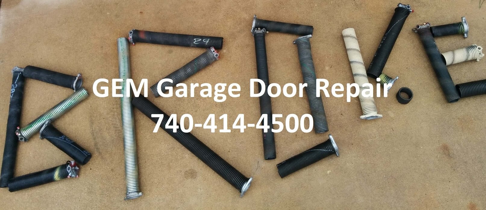 Broken torsion spring with gap in the coils