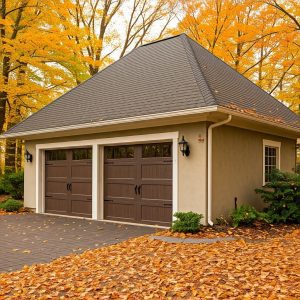 Beautiful wood grain carriage house doors installed in Chillicothe, OH Ross County